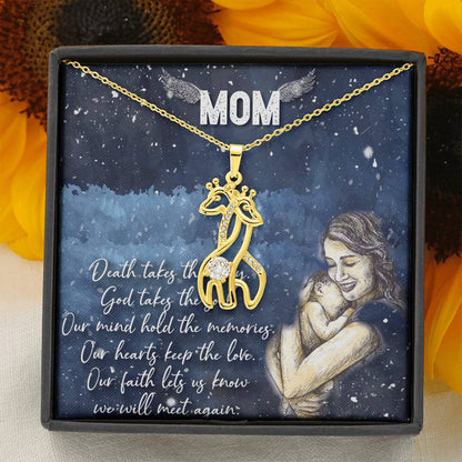 To My Mom Giraffe Necklace