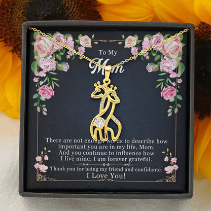 To My Mom Giraffe Necklace