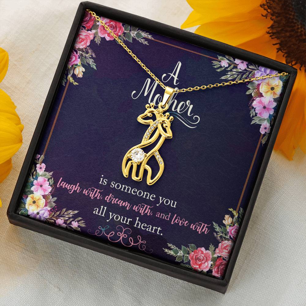 To My Mom Giraffe Necklace