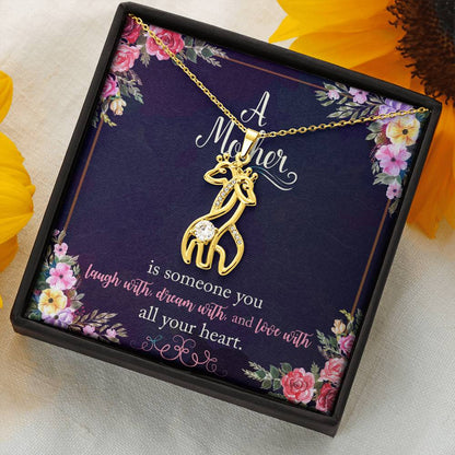 To My Mom Giraffe Necklace