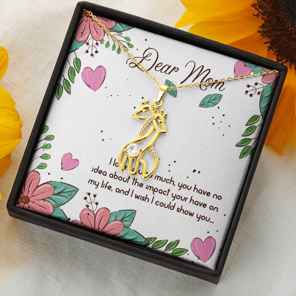 To My Mom Giraffe Necklace