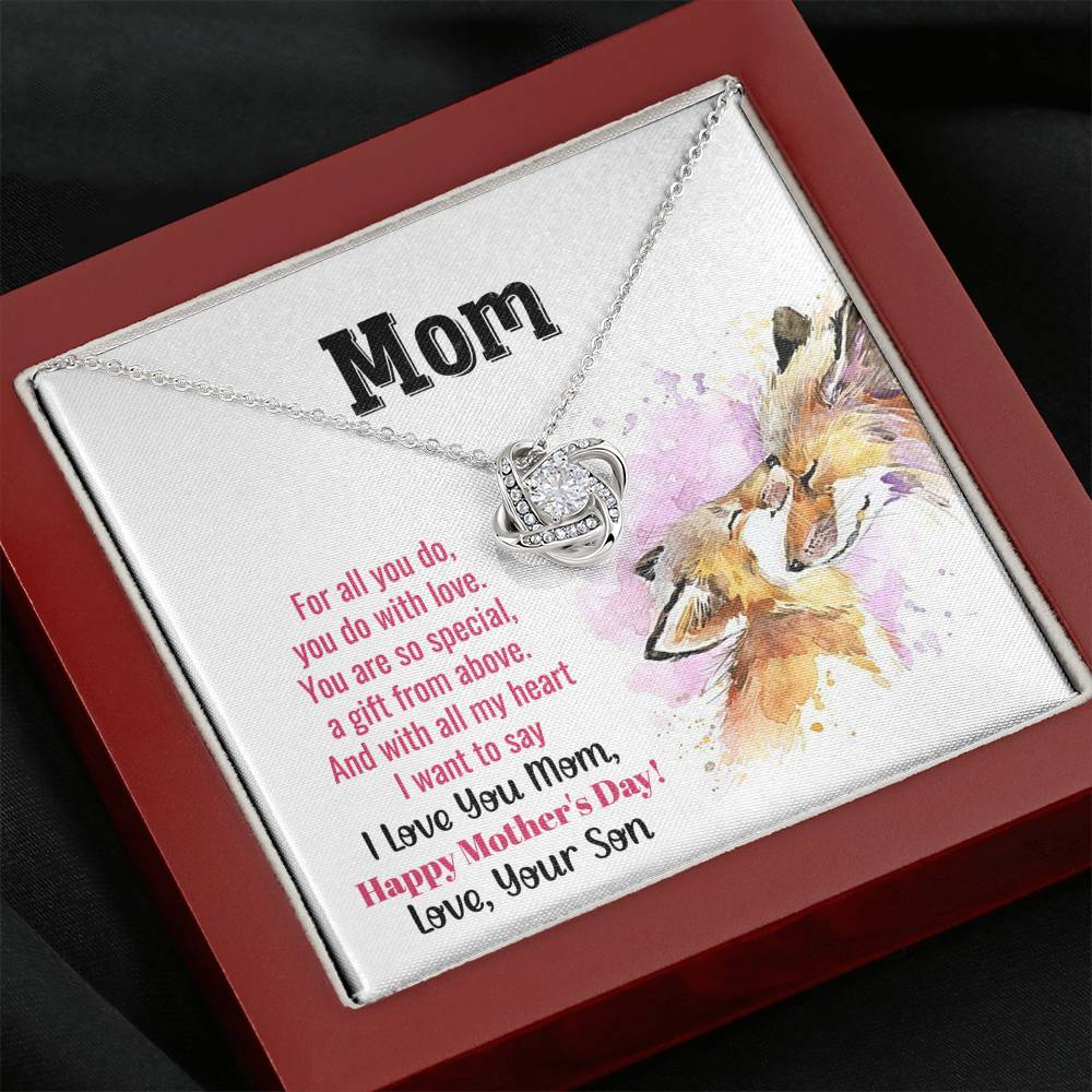 Mom You Are So Special Love Knot Necklace