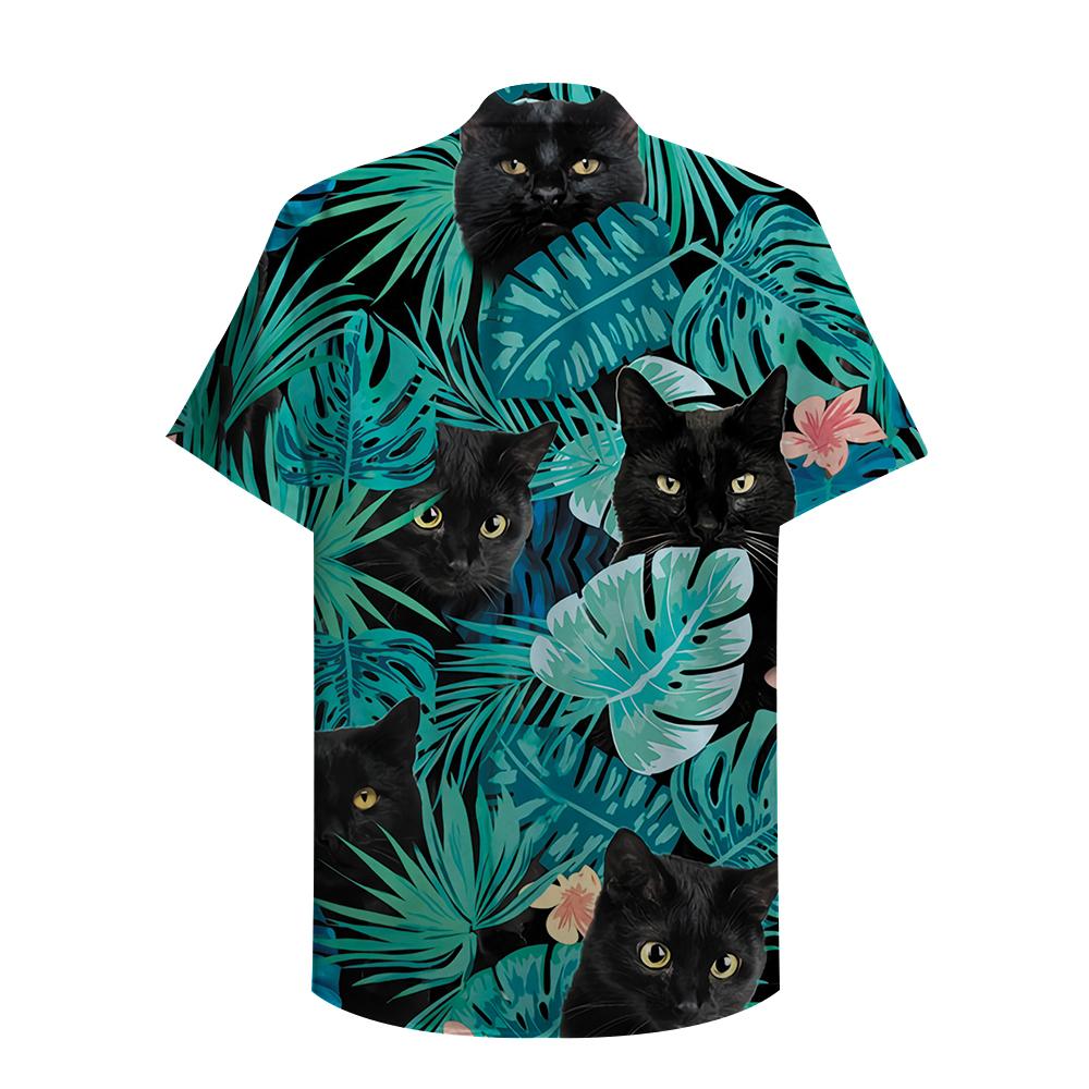 Cat Hawaii 3D Button Shirt
