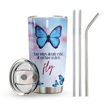 Load image into Gallery viewer, Butterfly Personalized Tumbler Fly
