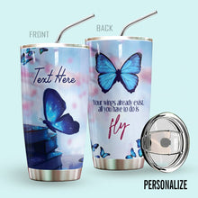 Load image into Gallery viewer, Butterfly Personalized Tumbler Fly
