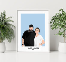 Load image into Gallery viewer, Custom Names &amp; Dates Couples Portrait
