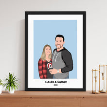 Load image into Gallery viewer, Custom Names &amp; Dates Couples Portrait
