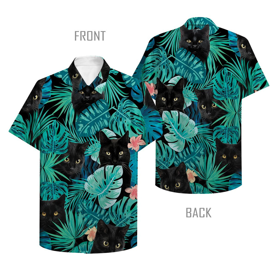 Cat Hawaii 3D Button Shirt