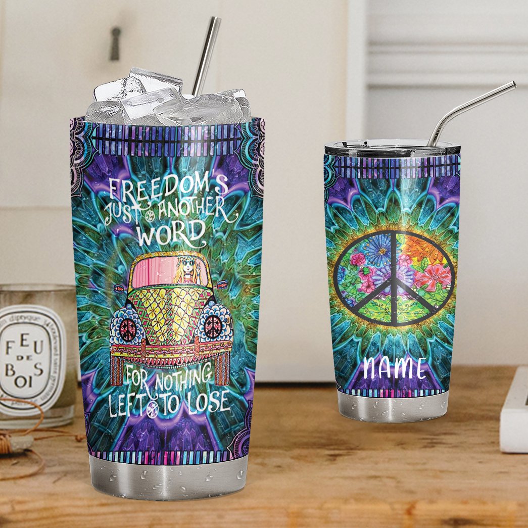 Hippie Personalized Tumbler Freedom