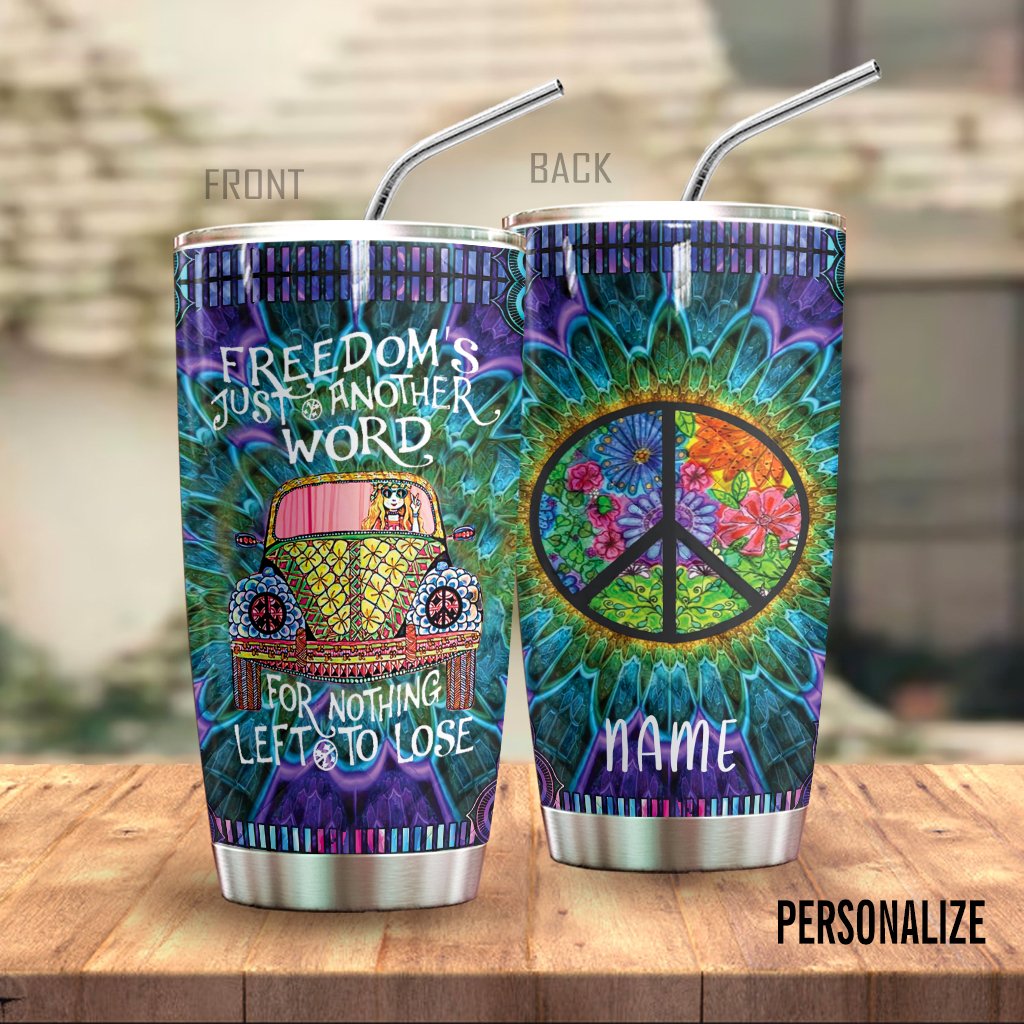 Hippie Personalized Tumbler Freedom