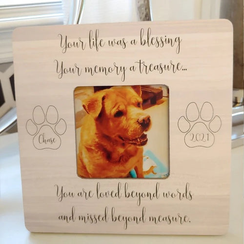 Personalized Memorial Pet Frame, Memorial Standing Frame, Pet Memorial Frame