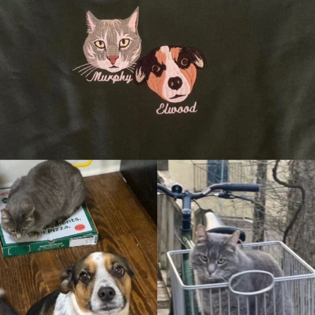 Personalized Embroidered Pet Dog Cat T-Shirt