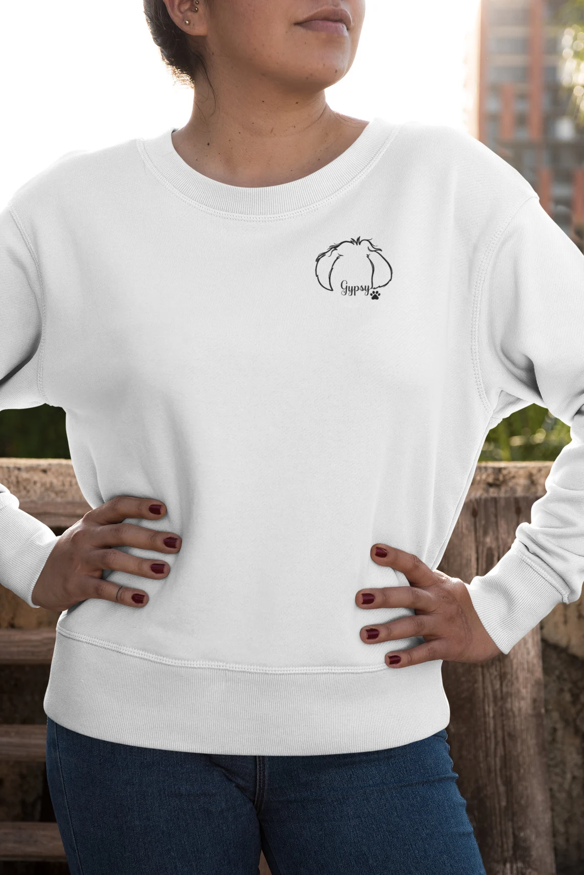 Personalized Embroidered Pet Dog Cat Ears Hoodie Sweatshirt T-Shirt