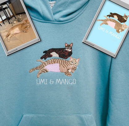 Personalized Embroidered Pet Dog Cat Hoodie Sweatshirt T-Shirt
