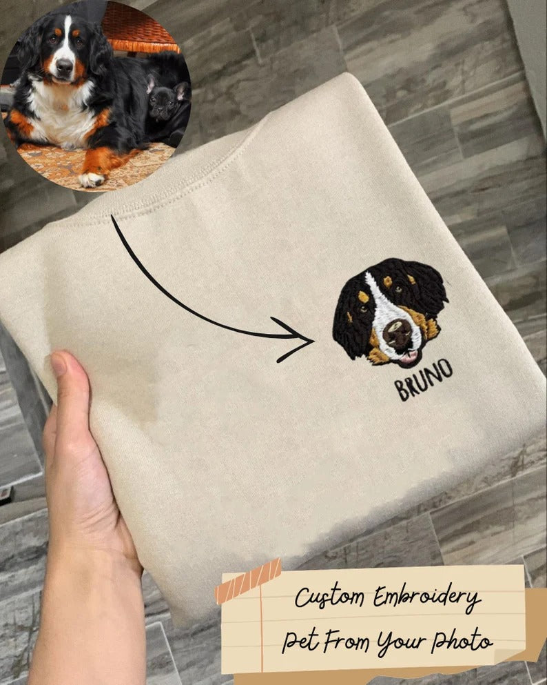 Personalized Embroidered Pet Dog Cat T-Shirt