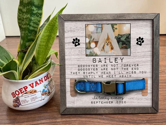 Memorial Pet Collar Frame, Memorial Standing Frame