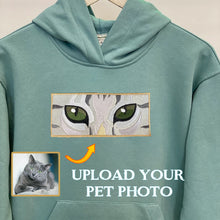 Load image into Gallery viewer, Personalized Embroidered Pet Dog Cat Eyes Hoodie Sweatshirt T-Shirt
