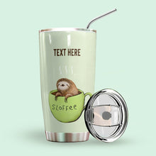 Load image into Gallery viewer, Sloth Personalized Tumbler Sloffee
