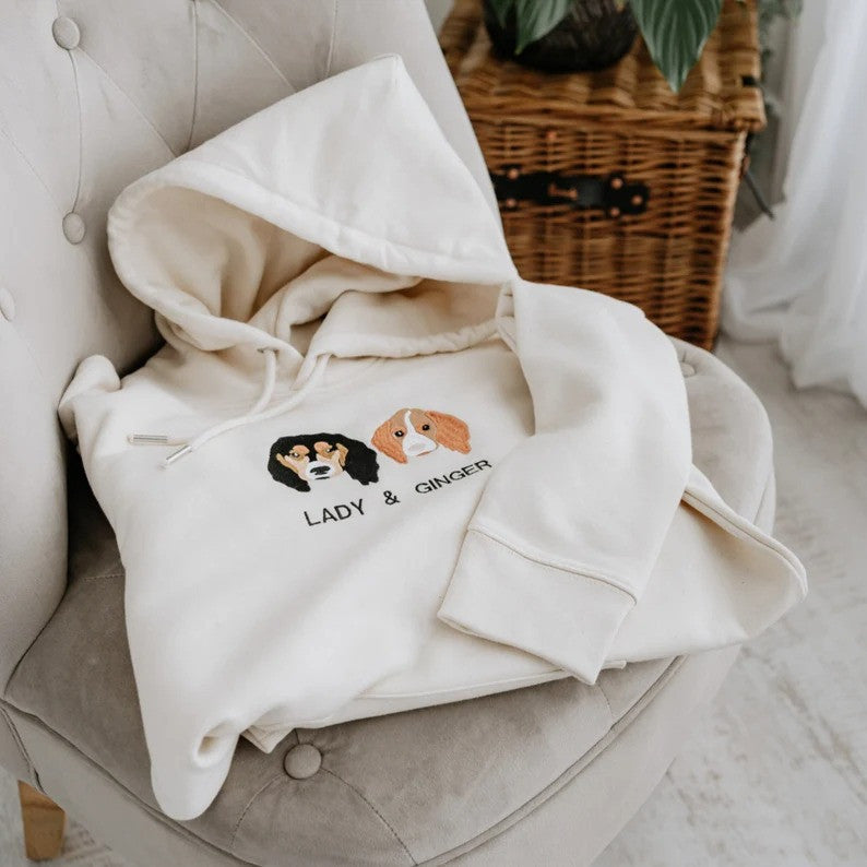 Personalized Embroidered Pet Dog Cat Hoodie Sweatshirt T-Shirt