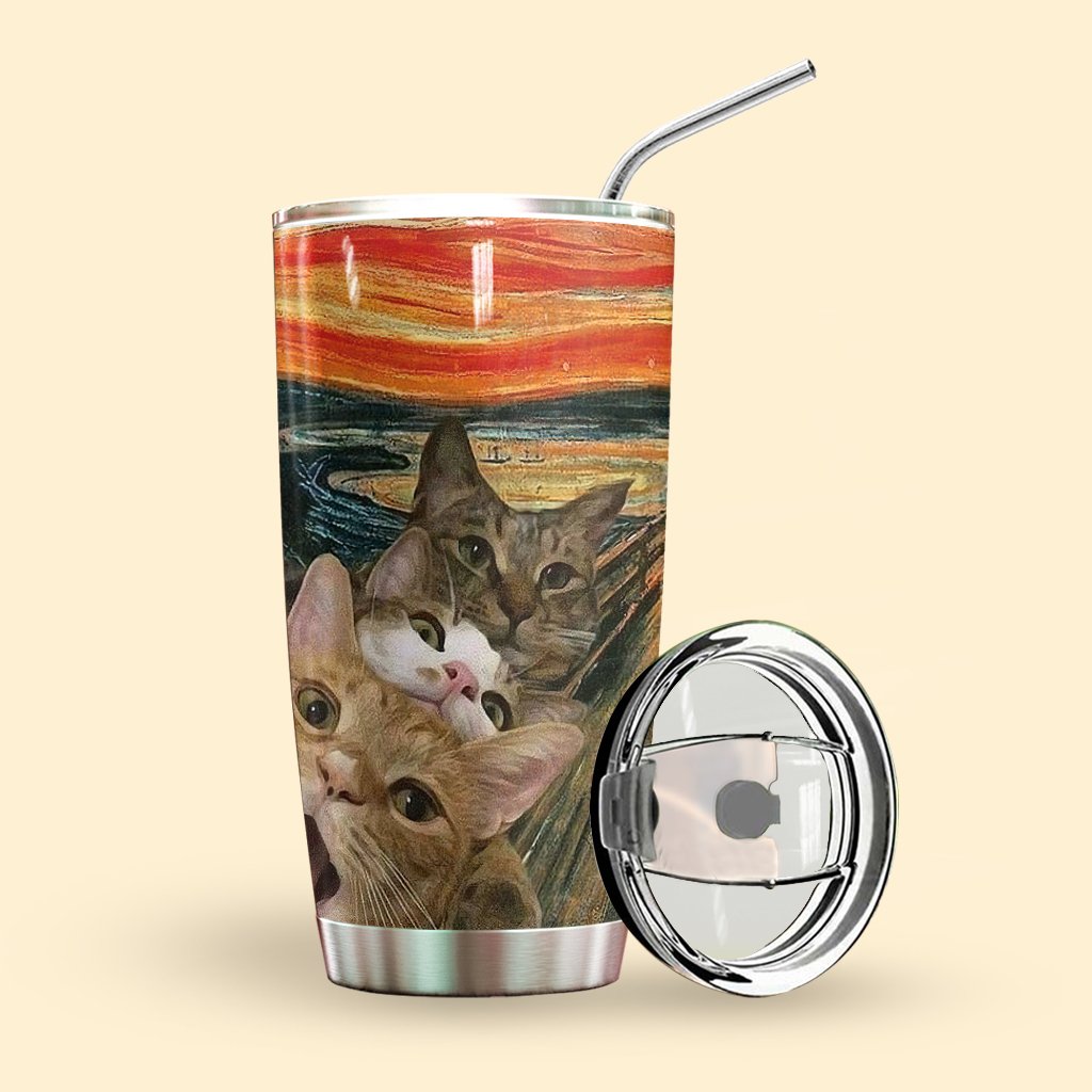 Selfie Scary Cats Custom Tumbler