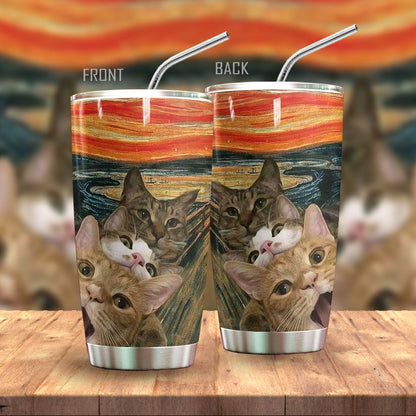 Selfie Scary Cats Custom Tumbler