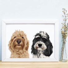 Load image into Gallery viewer, Custom Framed Poster Pet Portrait - Two Pets

